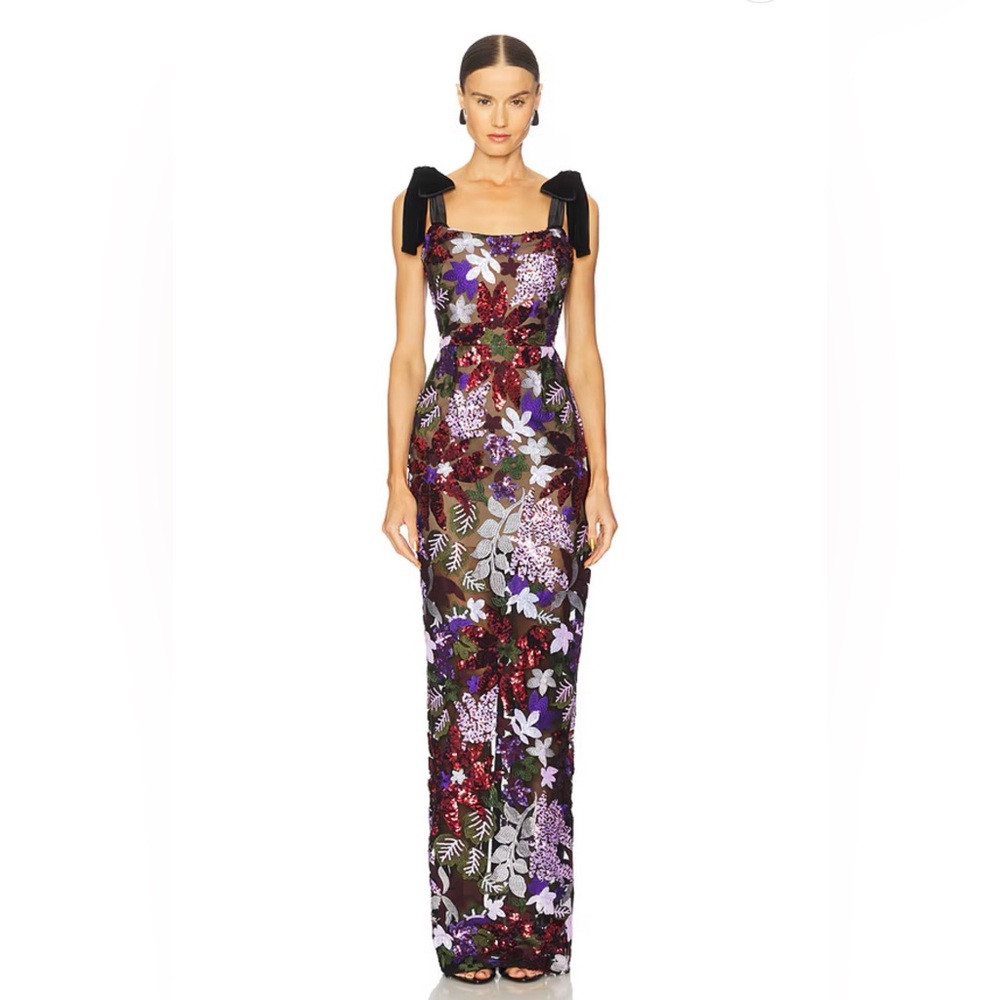 NWOT BRONX AND BANCO Dahlia Maxi Dress in Purple Multi